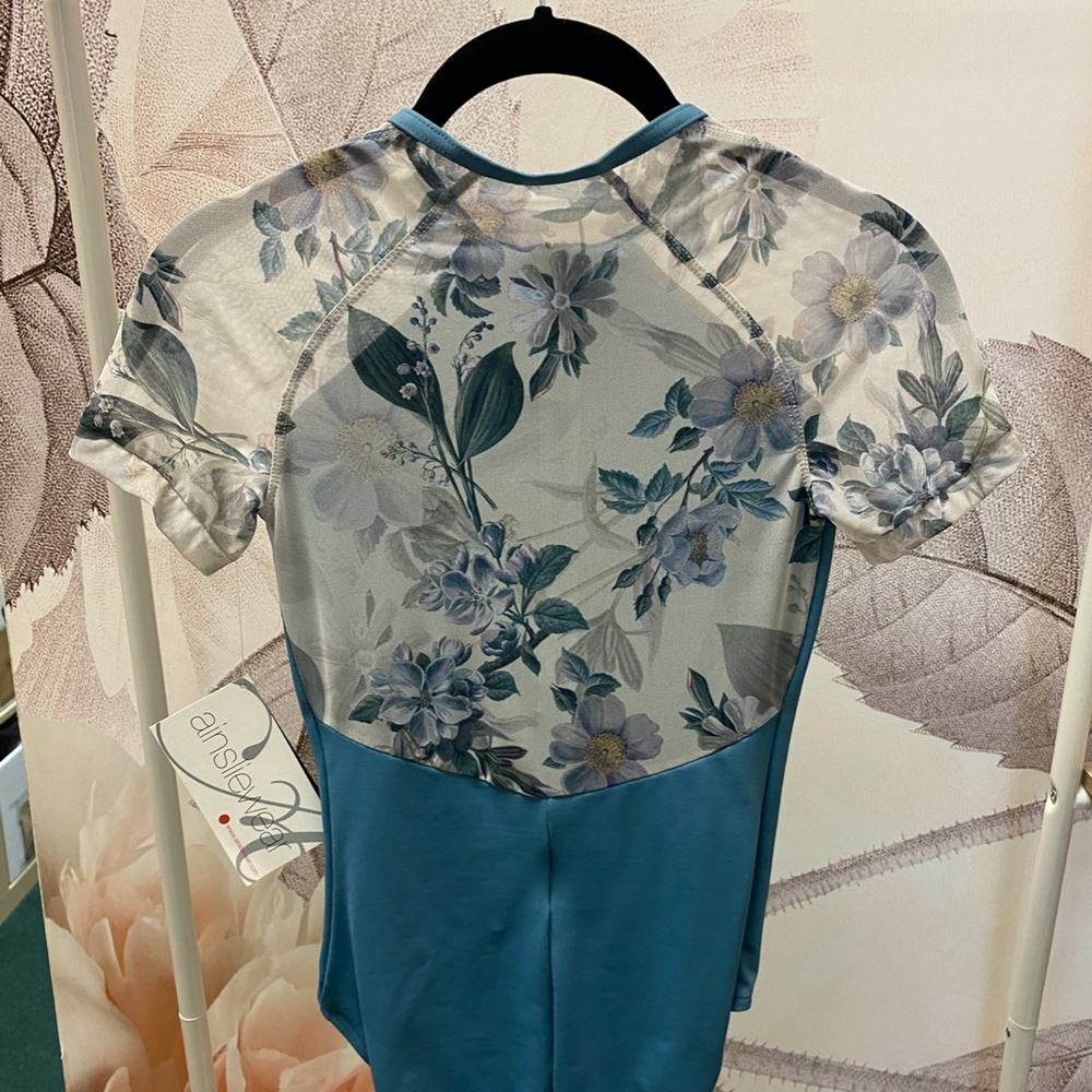 Ladies Zip-up Floral Mesh Leotard - Picture 2 of 2